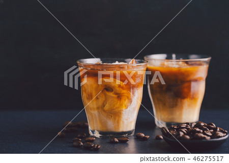 Iced coffee in glasses 46275517