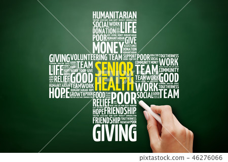 Senior health word cloud collage 46276066