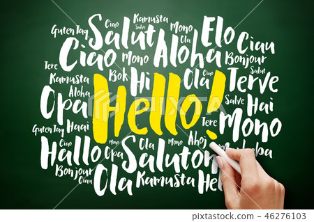 Hello word cloud in different languages Hello word cloud in different languages 46276103
