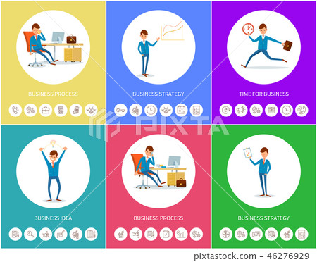Business Strategy Process, Presenter with Charts Business Strategy Process, Presenter with Charts 46276929