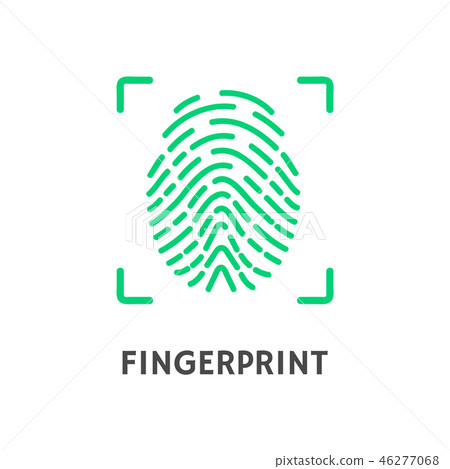 Fingerprint of Person Poster with Text Vector 46277068