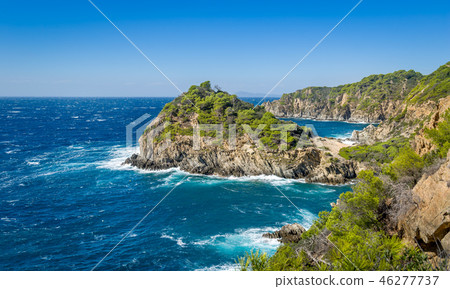 Porquerolles island rocks and sea view 46277737