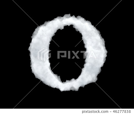 3d rendering of a letter-O-shaped cloud isolated on black background. 3d rendering of a letter-O-shaped cloud isolated on black background. 46277838
