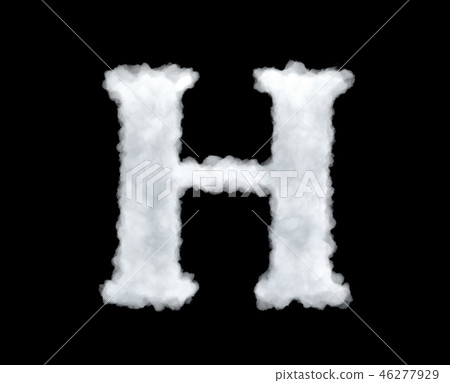 3d rendering of a letter-H-shaped cloud isolated on black background. 3d rendering of a letter-H-shaped cloud isolated on black background. 46277929