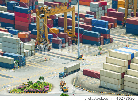 containers storage freight cranes Singapore 46278656