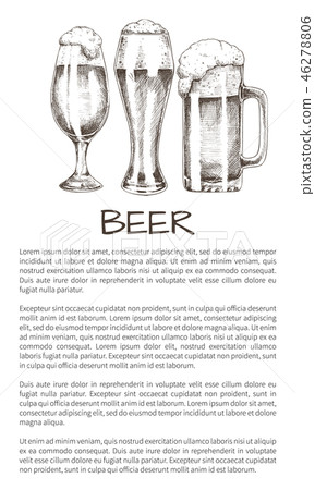 Beer Goblets Collection on Poster with Text Sample Beer Goblets Collection on Poster with Text Sample 46278806