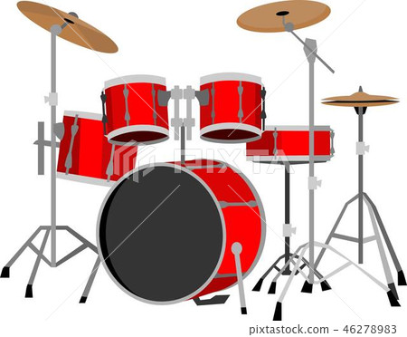 Red Drum Set Music Instrument 46278983