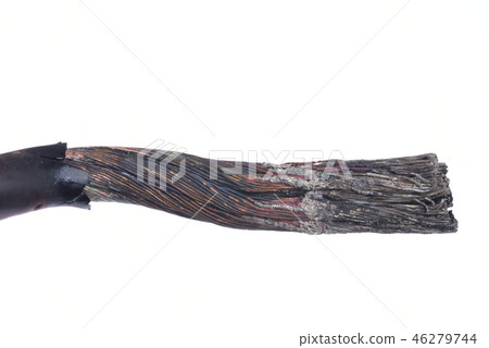 Worn out copper electric cable Worn out copper electric cable 46279744