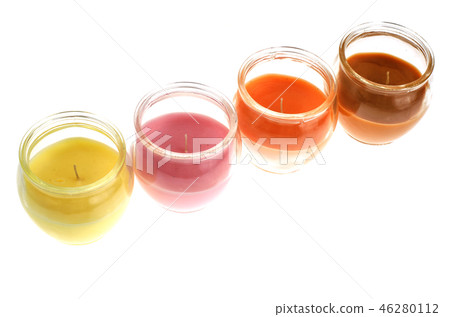 Multicolored aromatic decorative candles in glass Multicolored aromatic decorative candles in glass 46280112