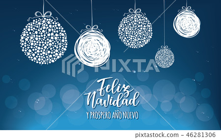 'Feliz navidad' Spanish typography lettering. 'Feliz navidad' Spanish typography lettering. 46281306
