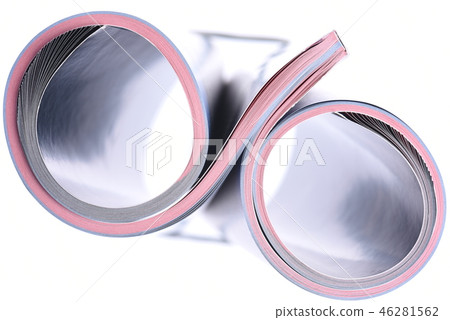 Rolled magazine isolated on white background Rolled magazine isolated on white background 46281562