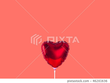 Red heart balloon isolated on trendy background. Red heart balloon isolated on trendy background. 46281636