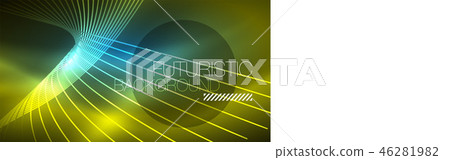 Neon glowing magic background, neon banner, night sky wallpaper. Magic light effect. Christmas Neon glowing magic background, neon banner, night sky wallpaper. Magic light effect. Christmas 46281982