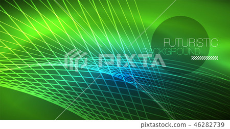 Neon glowing magic background, neon banner, night sky wallpaper. Magic light effect. Christmas 46282739
