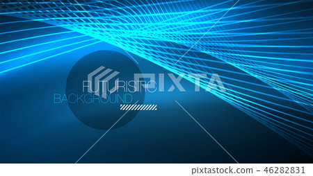 Neon glowing magic background, neon banner, night sky wallpaper. Magic light effect. Christmas 46282831