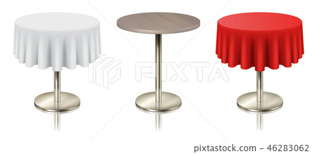 set restaurant round tables with tablecloth and stock illustration 46283062 pixta set restaurant round tables with