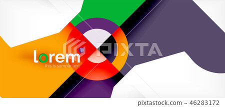 Colorful trendy geometric shapes background 46283172