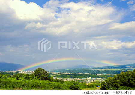 River Terraced Town and Rainbow 3 46283457