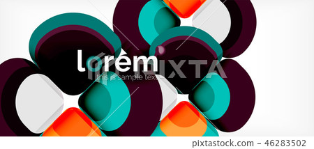 Abstract background - geometric multicolored round shapes composition. Trendy abstract layout Abstract background - geometric multicolored round shapes composition. Trendy abstract layout 46283502