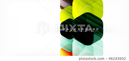 Glossy color hexagons modern composition background, shiny glass design Glossy color hexagons modern composition background, shiny glass design 46283602
