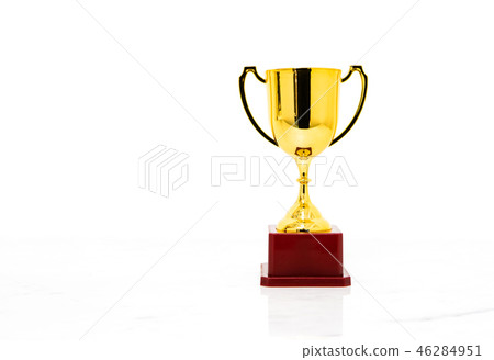 Golden trophy cup isolated on white background. Golden trophy cup isolated on white background. 46284951