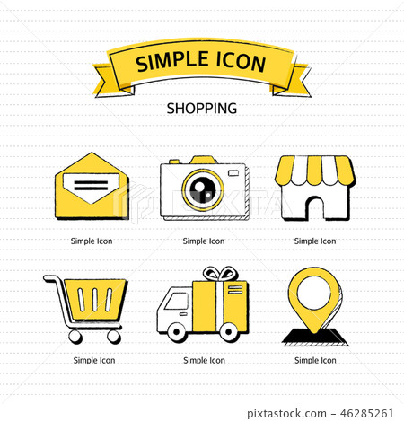 Simple line icon collection - Stock Illustration [46285261] - PIXTA