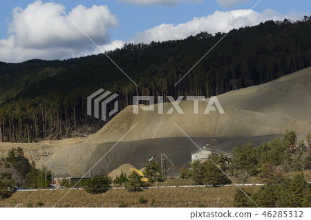 Around the blue soil dam landscape 46285312