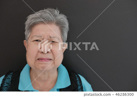 furious elder woman, enraged elderly female. angry senior 46286300