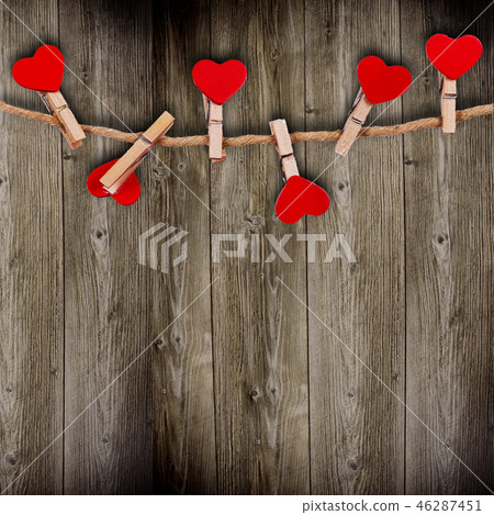 Valentine's day background with hearts 46287451