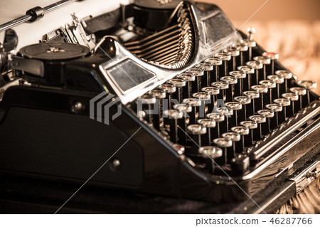 Close-up of old typewriter. Close-up of old typewriter. 46287766
