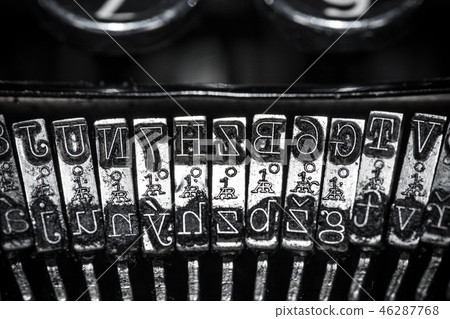 Close-up of old typewriter. Close-up of old typewriter. 46287768