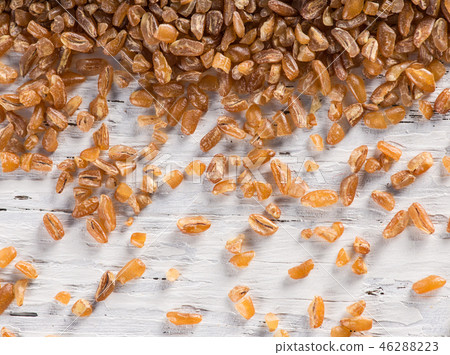 Kamut Khorasan wheat, close-up. Kamut Khorasan wheat, close-up. 46288223