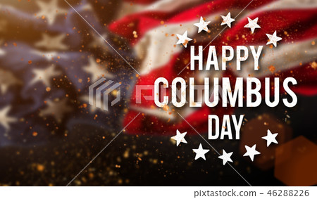 Happy Columbus day banner, patriotic background 46288226