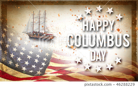 Happy Columbus day banner, patriotic background Happy Columbus day banner, patriotic background 46288229