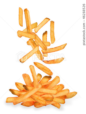 French fries in freeze motion. 46288526