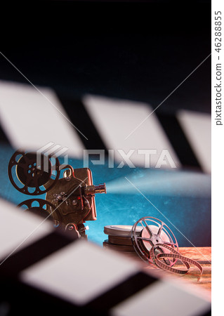 Old style movie projector, close-up. Old style movie projector, close-up. 46288855