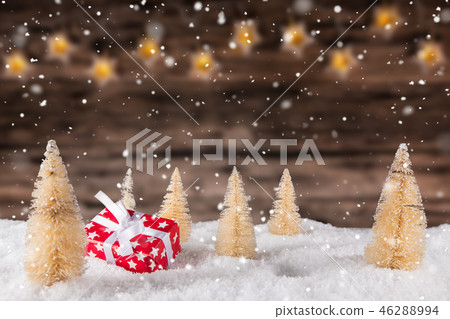 Christmas decoration on wooden background 46288994
