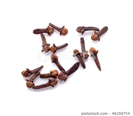 dry cloves on white background dry cloves on white background 46289754