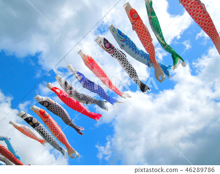 鯉魚stream在藍藍的天空中游泳 鯉魚stream在藍藍的天空中游泳 46289786