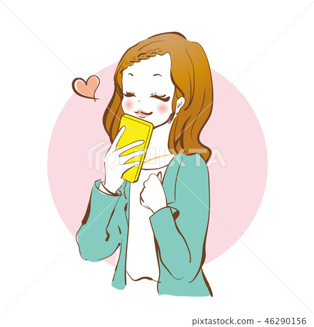 Rejoice woman looking at mobile Rejoice woman looking at mobile 46290156