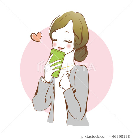 Rejoice woman looking at mobile Rejoice woman looking at mobile 46290158