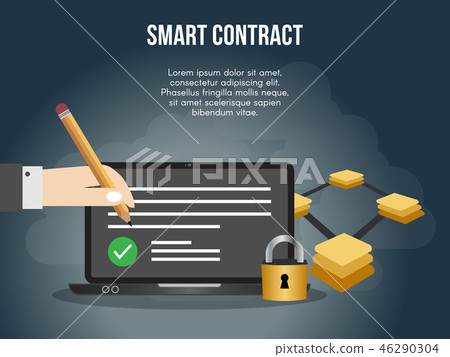 Smart contract concept illustration vector design Smart contract concept illustration vector design 46290304