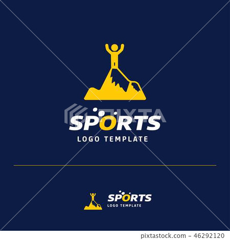 Business card design sports logo blue theme vector 46292120