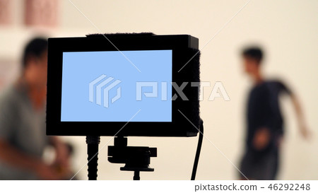 video production monitor in tv commercial shooting 46292248