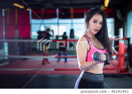 Fitness Asian women performing doing Fitness Asian women performing doing 46292461