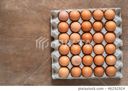Fresh chicken eggs eggs in paper tray 46292924