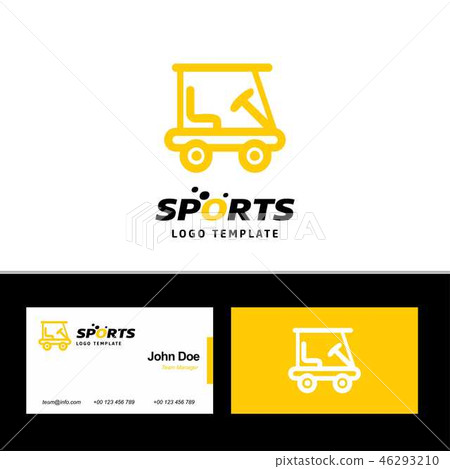 Business card of sports with yellow and white them Business card of sports with yellow and white them 46293210