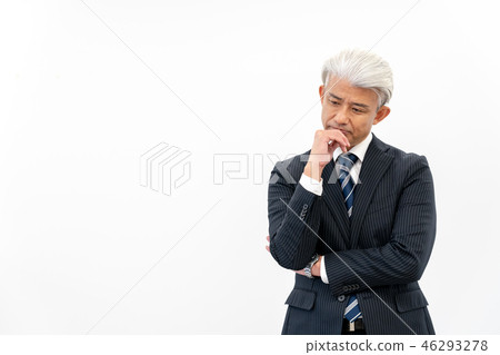 老人臉頰手杖 46293278