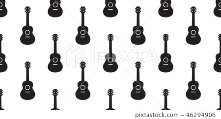 guitar seamless pattern vector bass ukulele music - Stock Illustration ...