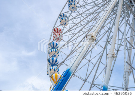 Ferris Wheel, low angle view of a big Ferris Wheel Ferris Wheel, low angle view of a big Ferris Wheel 46295086